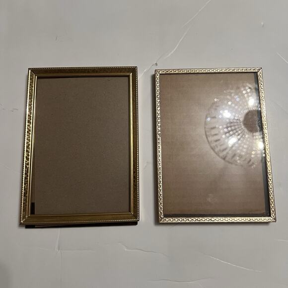 Vintage Set Of 2 Gold Tone Photo Picture Frame Ornate 5x7 - Picture 1 of 8